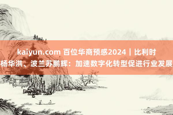 kaiyun.com 百位华商预感2024｜比利时杨华洪、波兰苏鹏辉：加速数字化转型促进行业发展