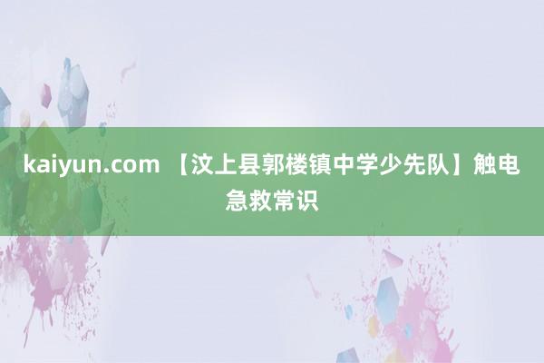 kaiyun.com 【汶上县郭楼镇中学少先队】触电急救常识