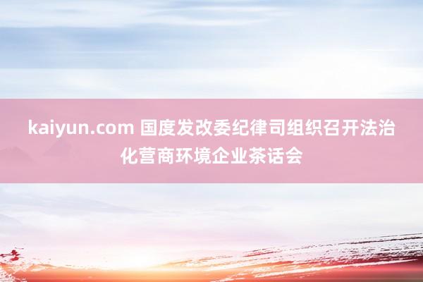 kaiyun.com 国度发改委纪律司组织召开法治化营商环境企业茶话会