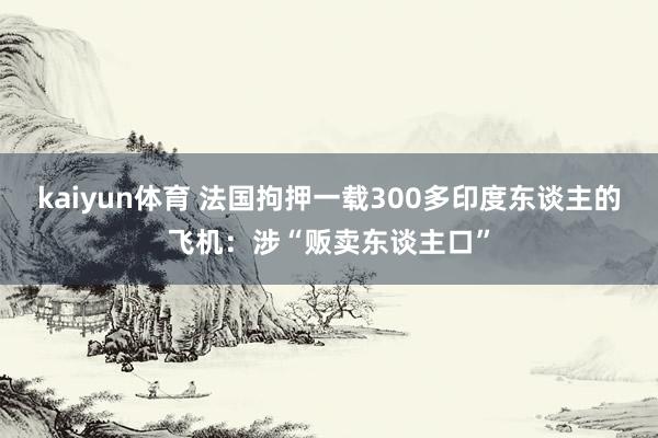 kaiyun体育 法国拘押一载300多印度东谈主的飞机：涉“贩卖东谈主口”