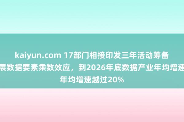 kaiyun.com 17部门相接印发三年活动筹备：推动施展数据要素乘数效应，到2026年底数据产业年均增速越过20%