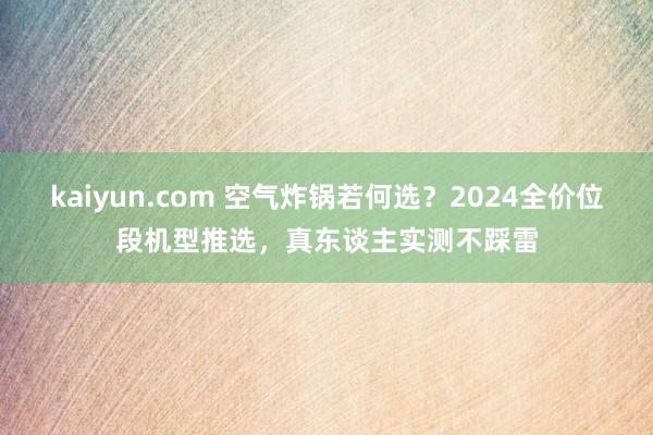 kaiyun.com 空气炸锅若何选？2024全价位段机型推选，真东谈主实测不踩雷