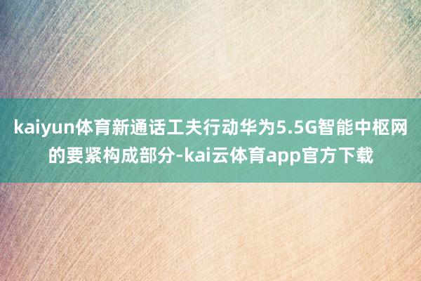 kaiyun体育新通话工夫行动华为5.5G智能中枢网的要紧构成部分-kai云体育app官方下载