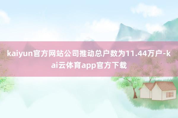 kaiyun官方网站公司推动总户数为11.44万户-kai云体育app官方下载