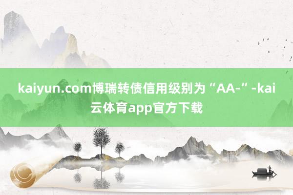 kaiyun.com博瑞转债信用级别为“AA-”-kai云体育app官方下载