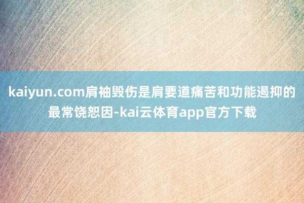 kaiyun.com肩袖毁伤是肩要道痛苦和功能遏抑的最常饶恕因-kai云体育app官方下载