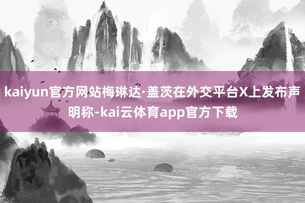 kaiyun官方网站梅琳达·盖茨在外交平台X上发布声明称-kai云体育app官方下载