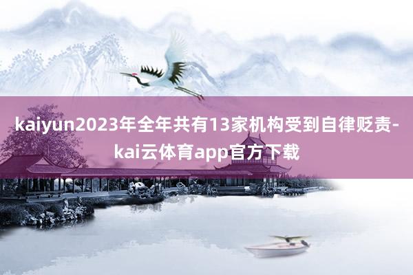 kaiyun2023年全年共有13家机构受到自律贬责-kai云体育app官方下载