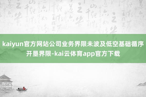 kaiyun官方网站公司业务界限未波及低空基础循序开垦界限-kai云体育app官方下载