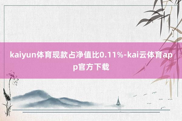 kaiyun体育现款占净值比0.11%-kai云体育app官方下载