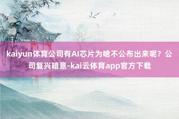 kaiyun体育公司有AI芯片为啥不公布出来呢？公司复兴暗意-kai云体育app官方下载