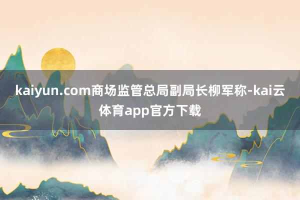 kaiyun.com商场监管总局副局长柳军称-kai云体育app官方下载